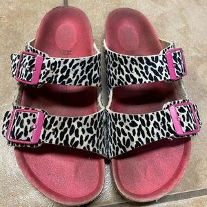 Birkenstock leopard print sandals